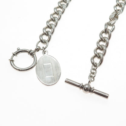 RALPH LAUREN 925 Sterling Silver Vintage Pocket Watch Fob Chain 16"