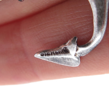 925 Sterling Silver Antique Art Deco Enamel Rudder Club Anchor Oxidized Brooch