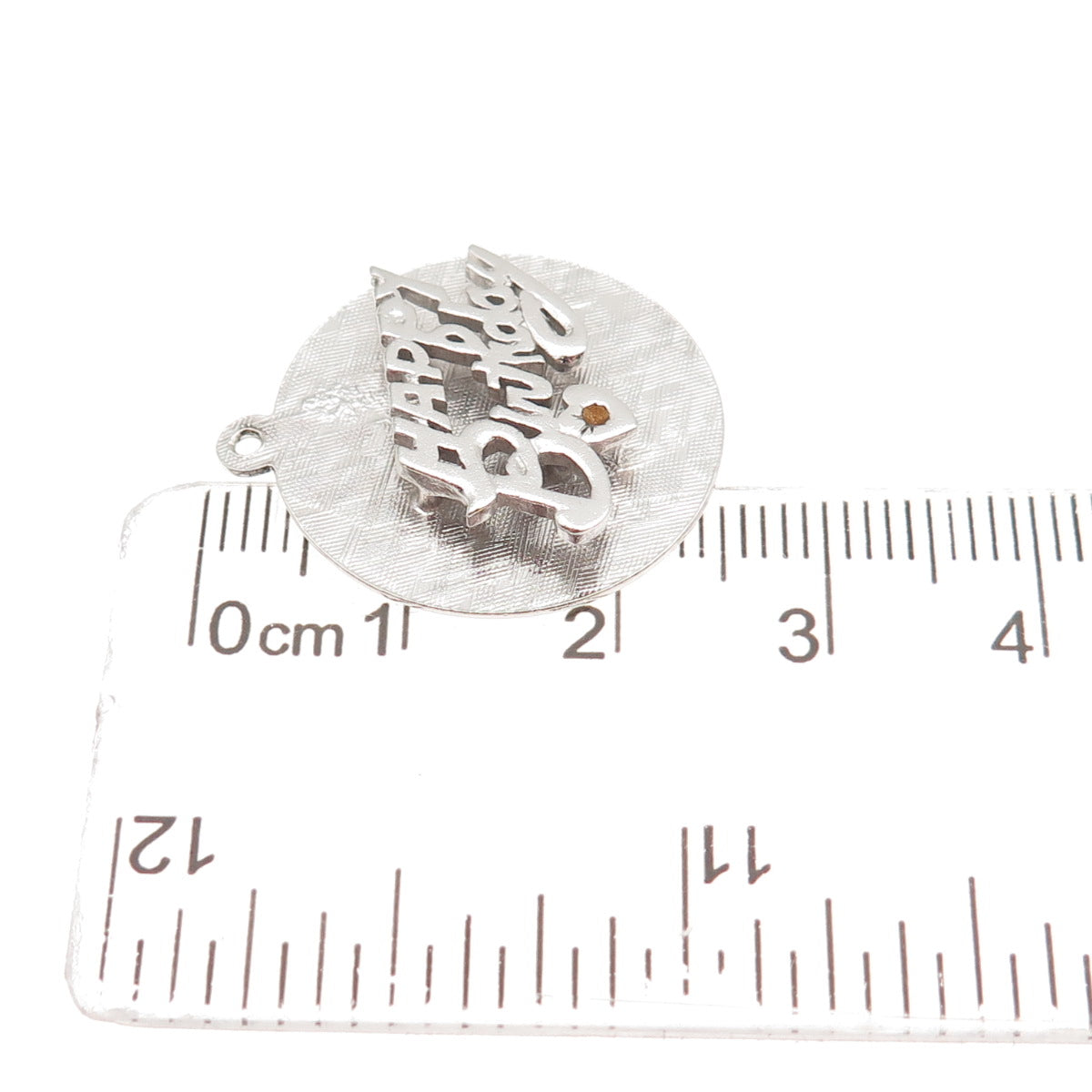 925 Sterling Silver Vintage Happy Birthday Charm Pendant
