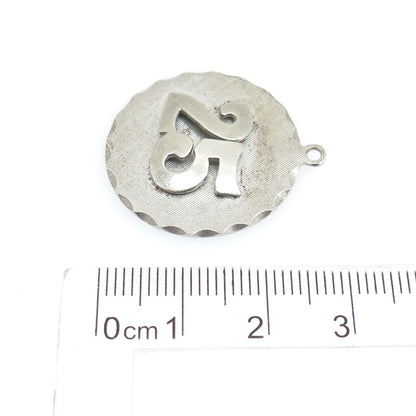 JEANOR 925 Sterling Silver Vintage 25th Anniversary Round Tag Pendant