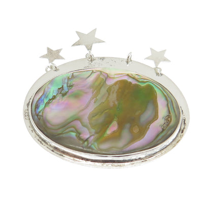 GFMW Great Falls Metal Works Sterling Silver Vintage Abalone Shell Star Brooch