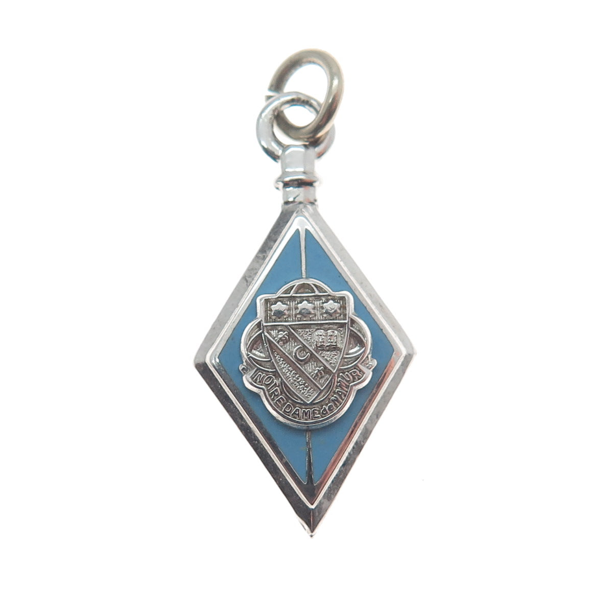 925 Sterling Silver Vintage Enamel Notre Dame de Namur University Charm Pendant
