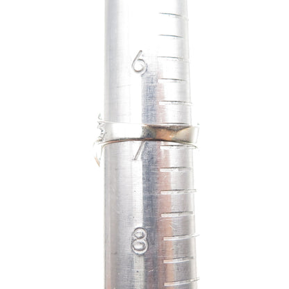 MEI 925 Sterling Silver Vintage Real Radiant-Cut Blue Topaz Ring Size 7