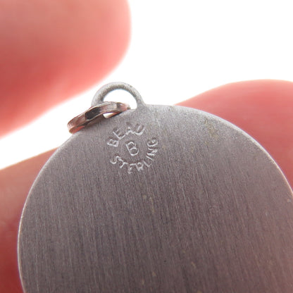 BEAU 925 Sterling Silver Vintage Holy Communion Religious Charm Pendant