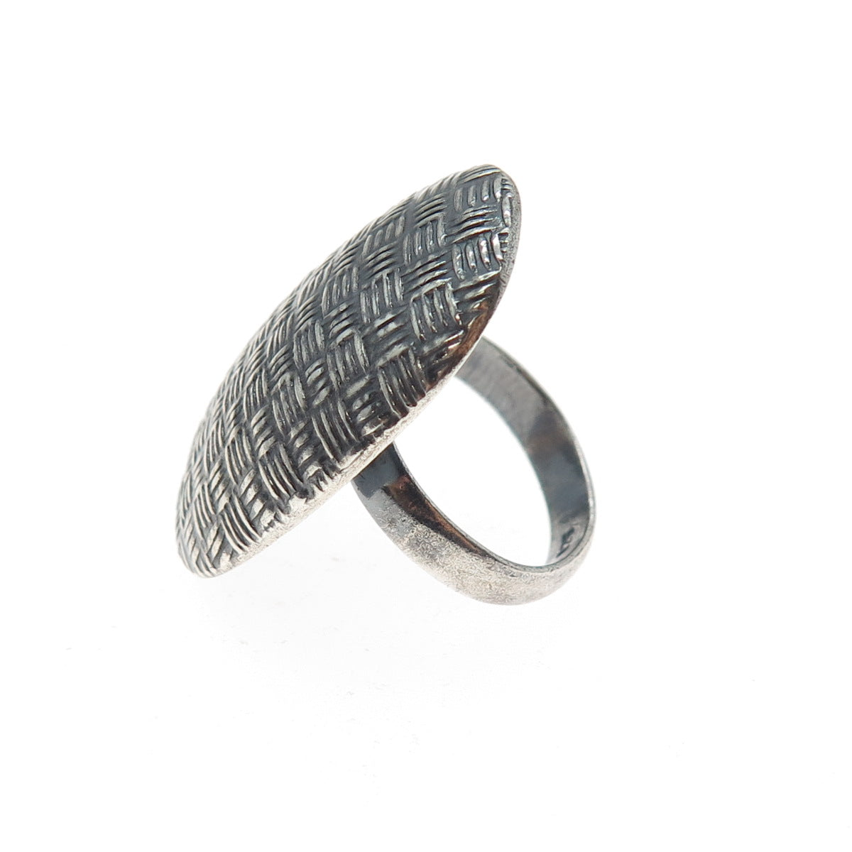 925 Sterling Silver Vintage Textured Oxidized Ring Size 5.5