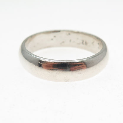 925 Sterling Silver Vintage Mexico Classic Wedding Band Ring Size 11.75