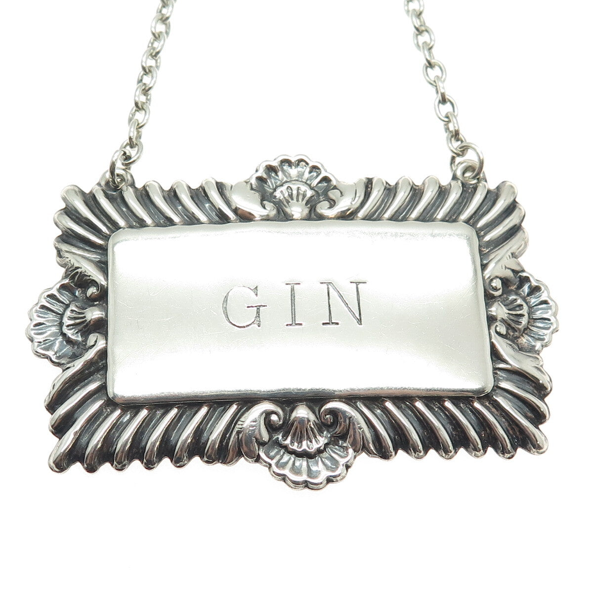 DAVID HOLLANDER & SON 925 Sterling Silver Vintage 1963 Birmingham Gin Bottle Tag