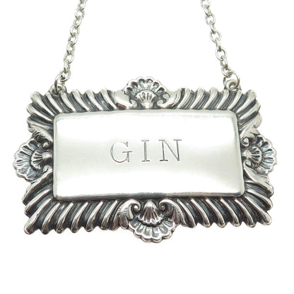 DAVID HOLLANDER & SON 925 Sterling Silver Vintage 1963 Birmingham Gin Bottle Tag