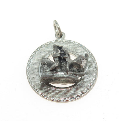 925 Sterling Silver Antique Art Deco Sail Boat Charm Pendant