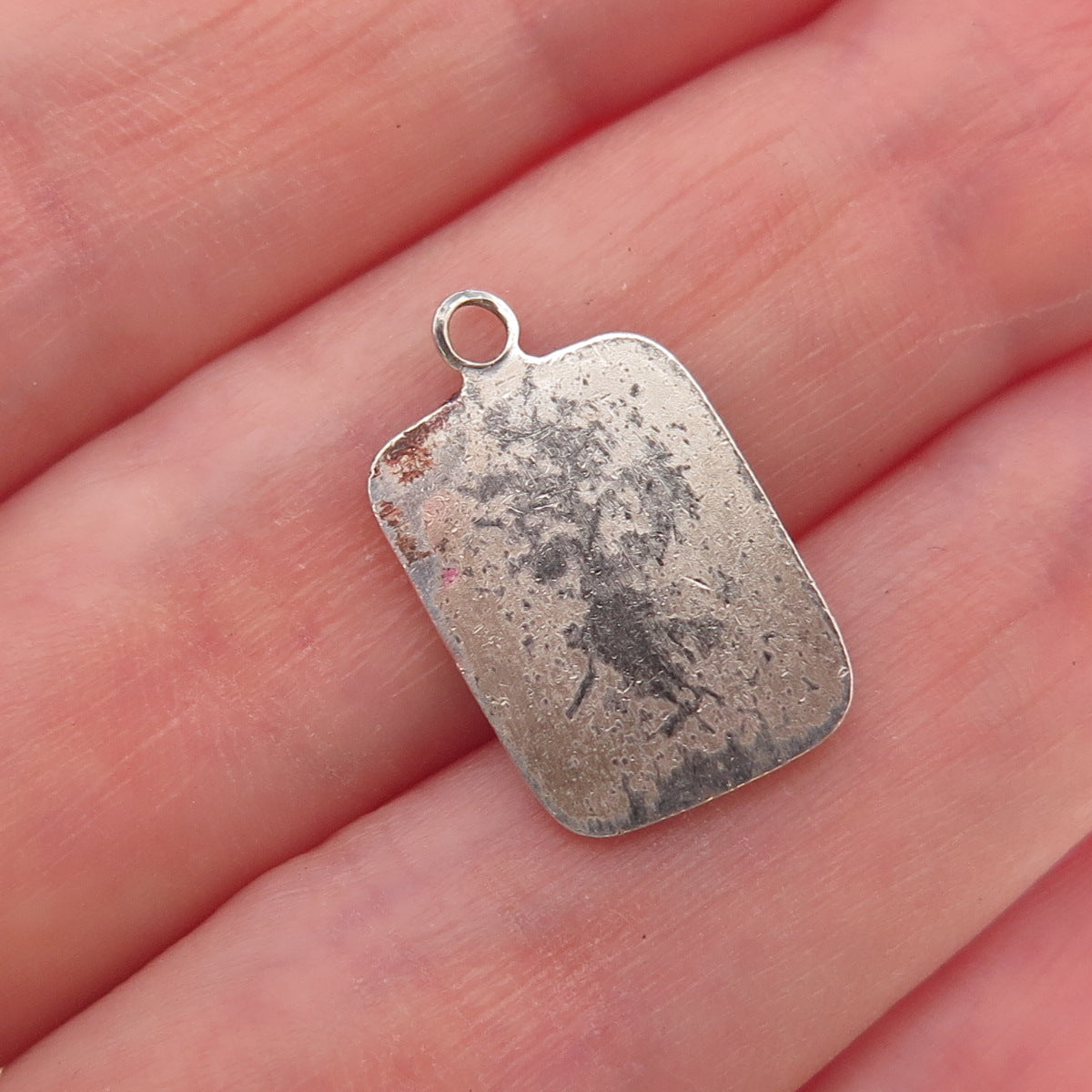 925 Sterling Silver Vintage Enamel I Love You Charm Pendant