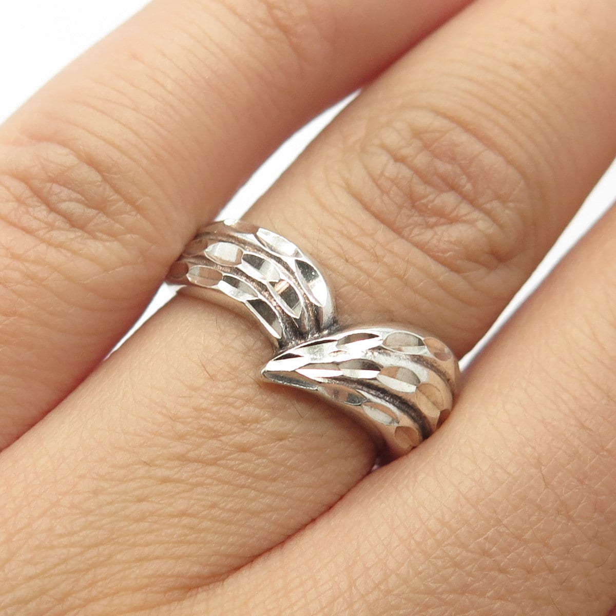 925 Sterling Silver Vintage Shube Bird Wings Ring Size 6.75