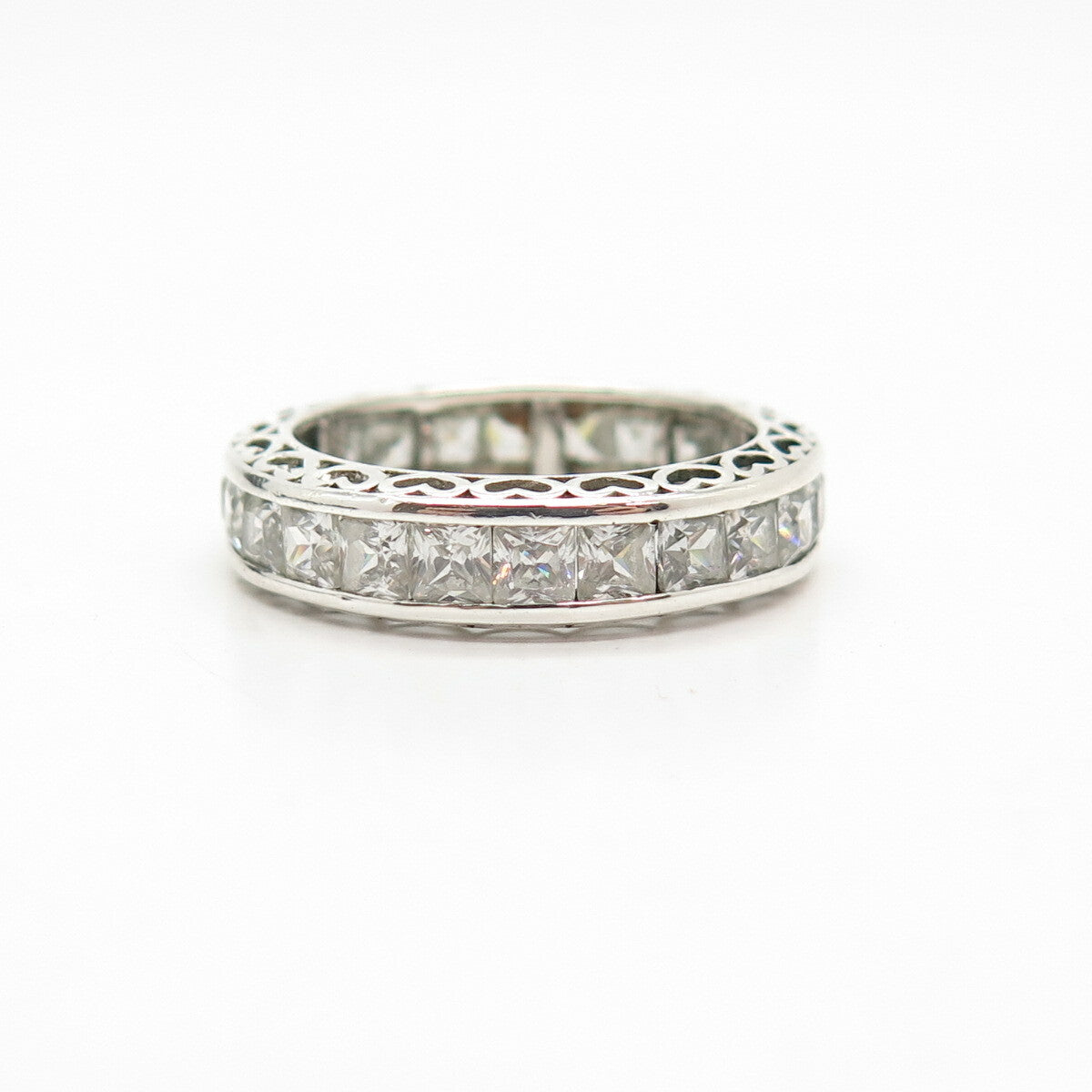 925 Sterling Silver C Z Wedding Ring Size 9