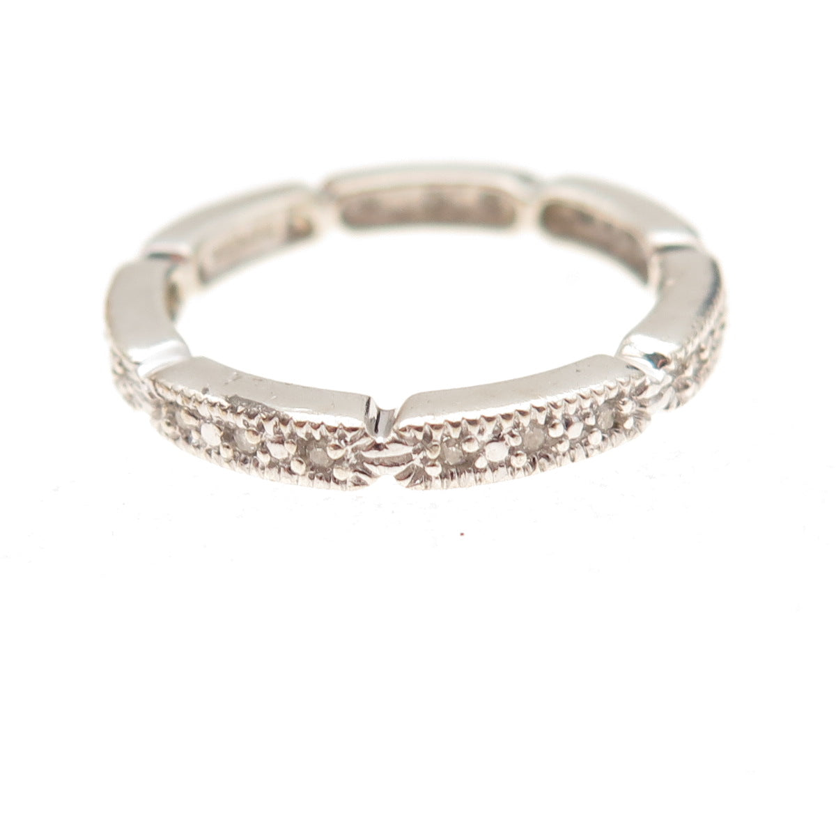 Clyde Duneier 925 Sterling Silver Real Diamond Eternity Band Ring Size 7