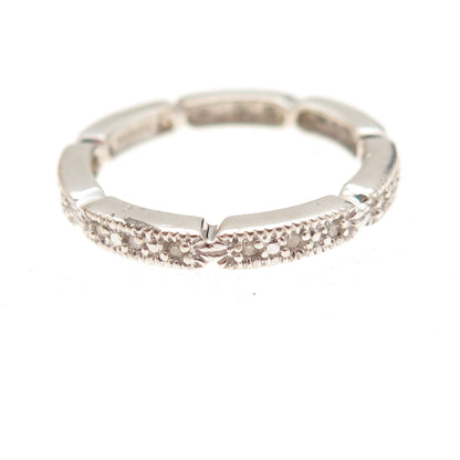 Clyde Duneier 925 Sterling Silver Real Diamond Eternity Band Ring Size 7