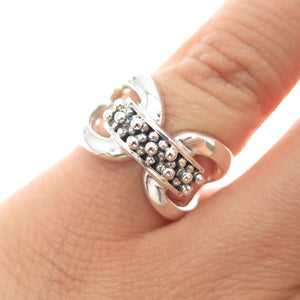 MICHAEL DAWKINS 925 Sterling Silver Modernist Beaded Ring Size 5.25
