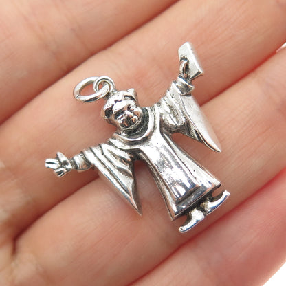 800 Silver Antique Germany Munich Monk Oxidized Charm Pendant