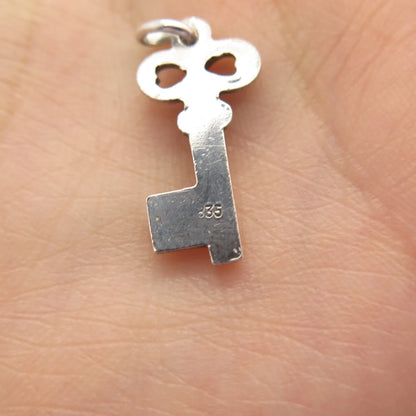 835 Silver Vintage Key Charm Pendant