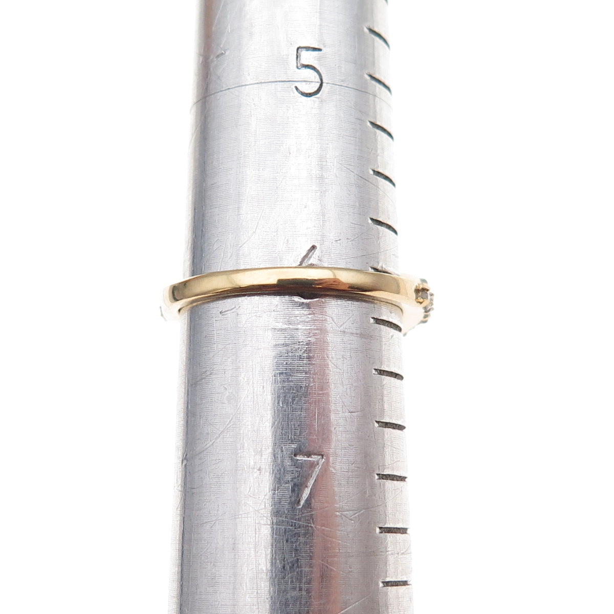 925 Sterling Silver Gold Plated Real Round-Cut Diamond Bypass Ring Size 6.25