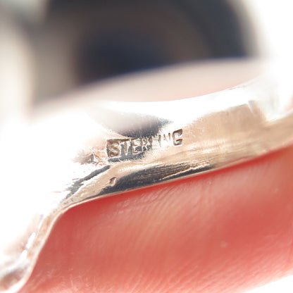 925 Sterling Silver Vintage Modernist Ribbed Dome Ring Size 7