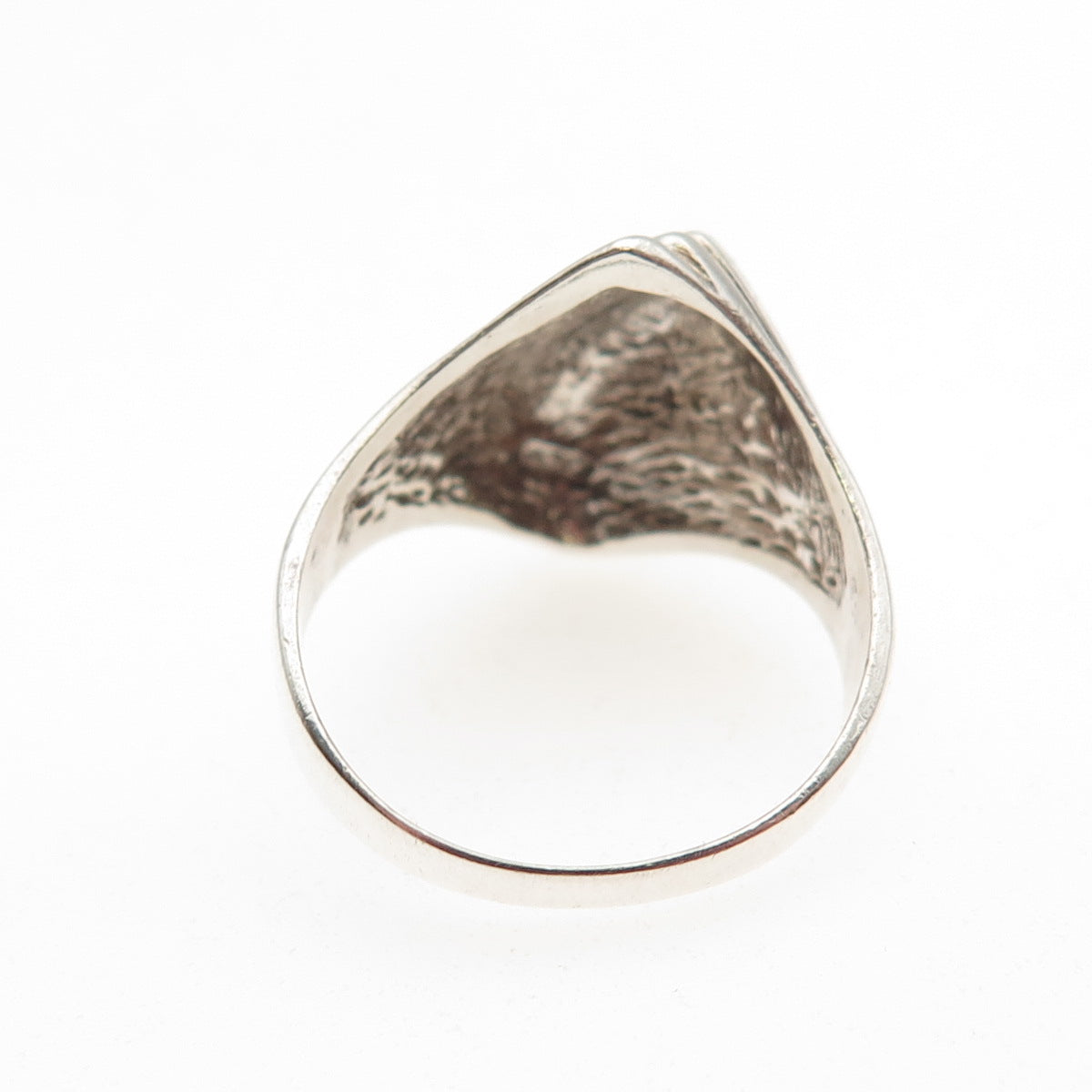 925 Sterling Silver Vintage Modernist Wavy Ribbed Ring Size 6.75