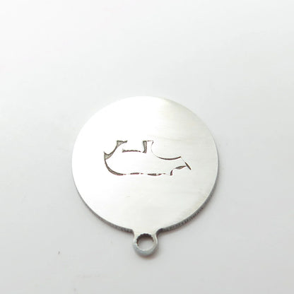 925 Sterling Silver USA Two In Town Rhinoceros Charm Pendant