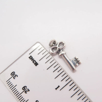 835 Silver Vintage Key Charm Pendant