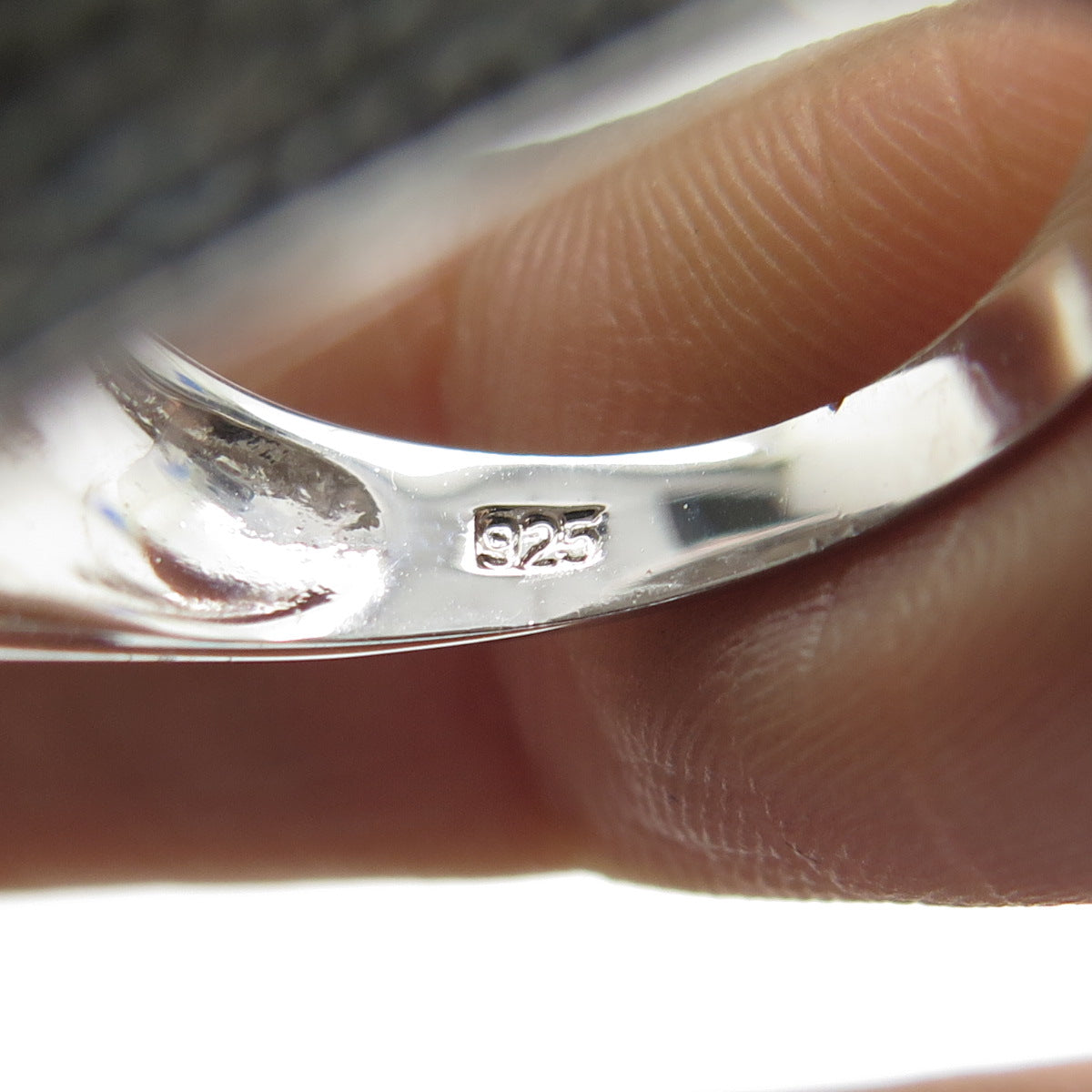 925 Sterling Silver Real Round-Cut Diamond Domed Ring Size 8.25