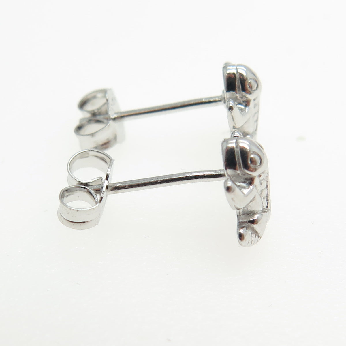 925 Sterling Silver Frog Lucky Stud Earrings