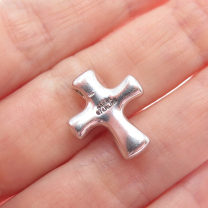MARRA 925 Sterling Silver Vintage Cross Mini Slide Charm Pendant