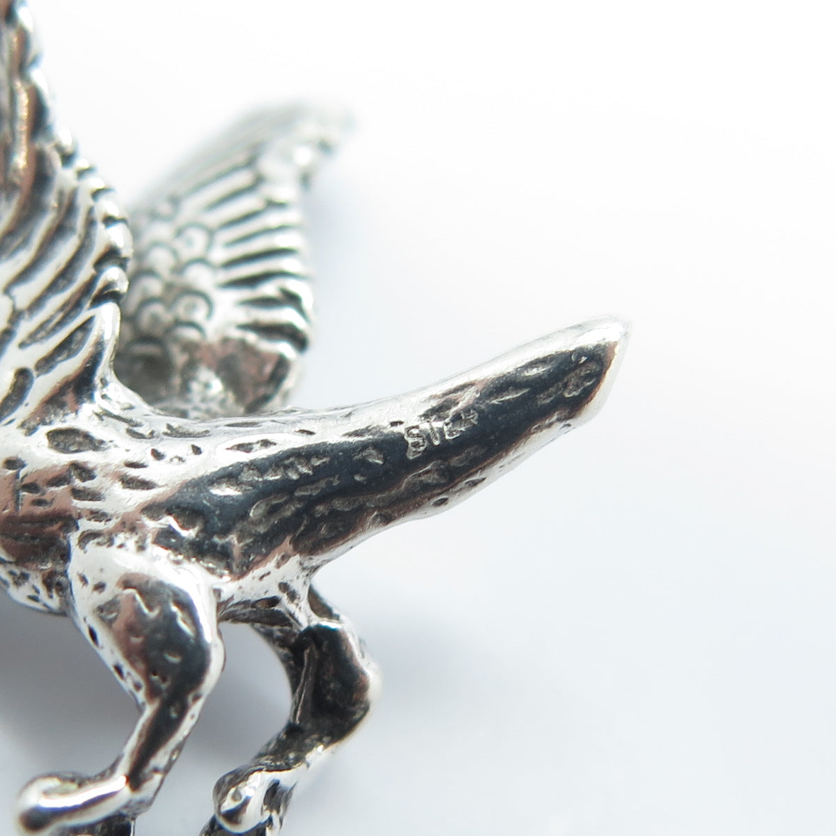 925 Sterling Silver Vintage Southwestern Eagle Bird Charm Pendant