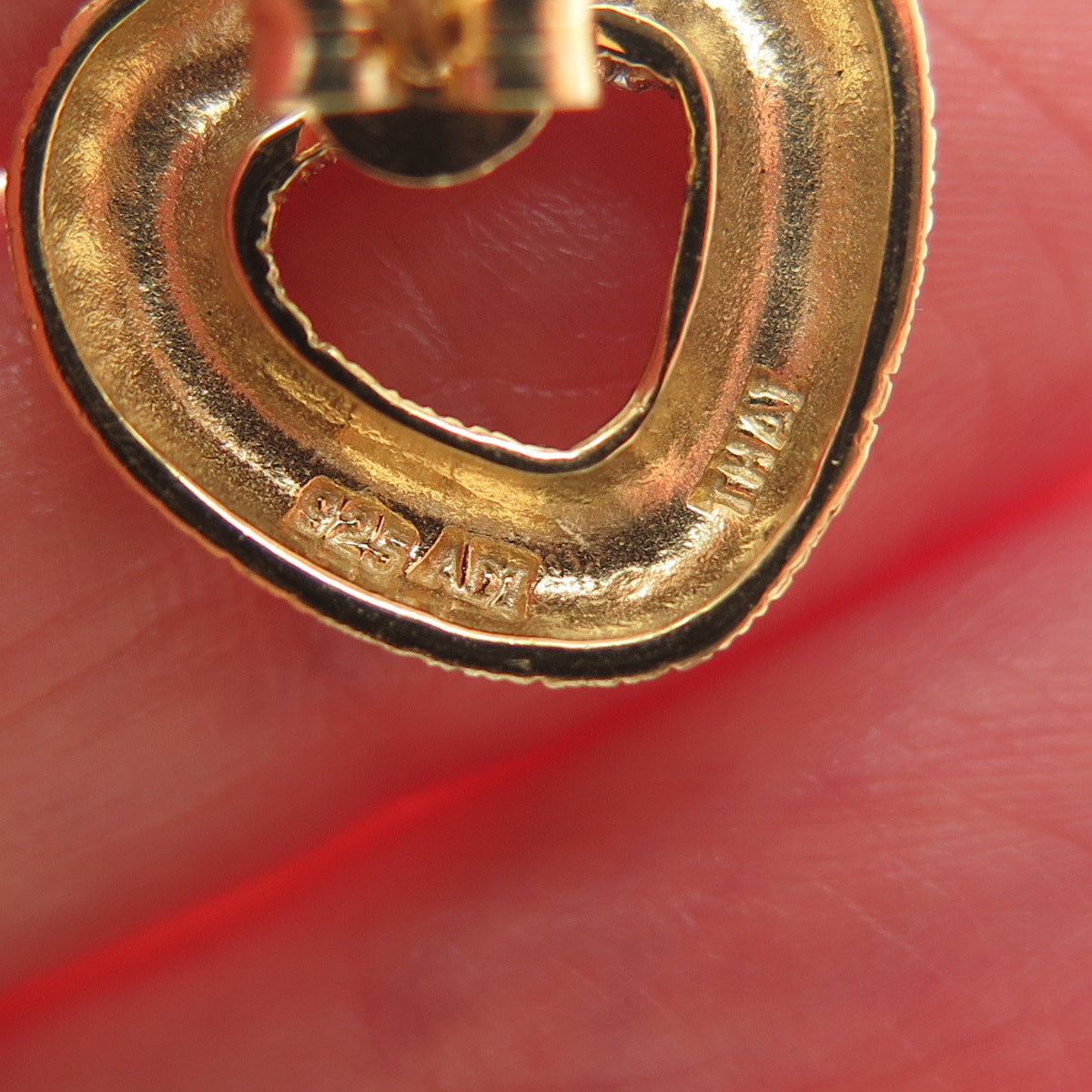 925 Sterling Silver Gold Plated ADI Round-Cut Shaped C Z Open Heart Earrings