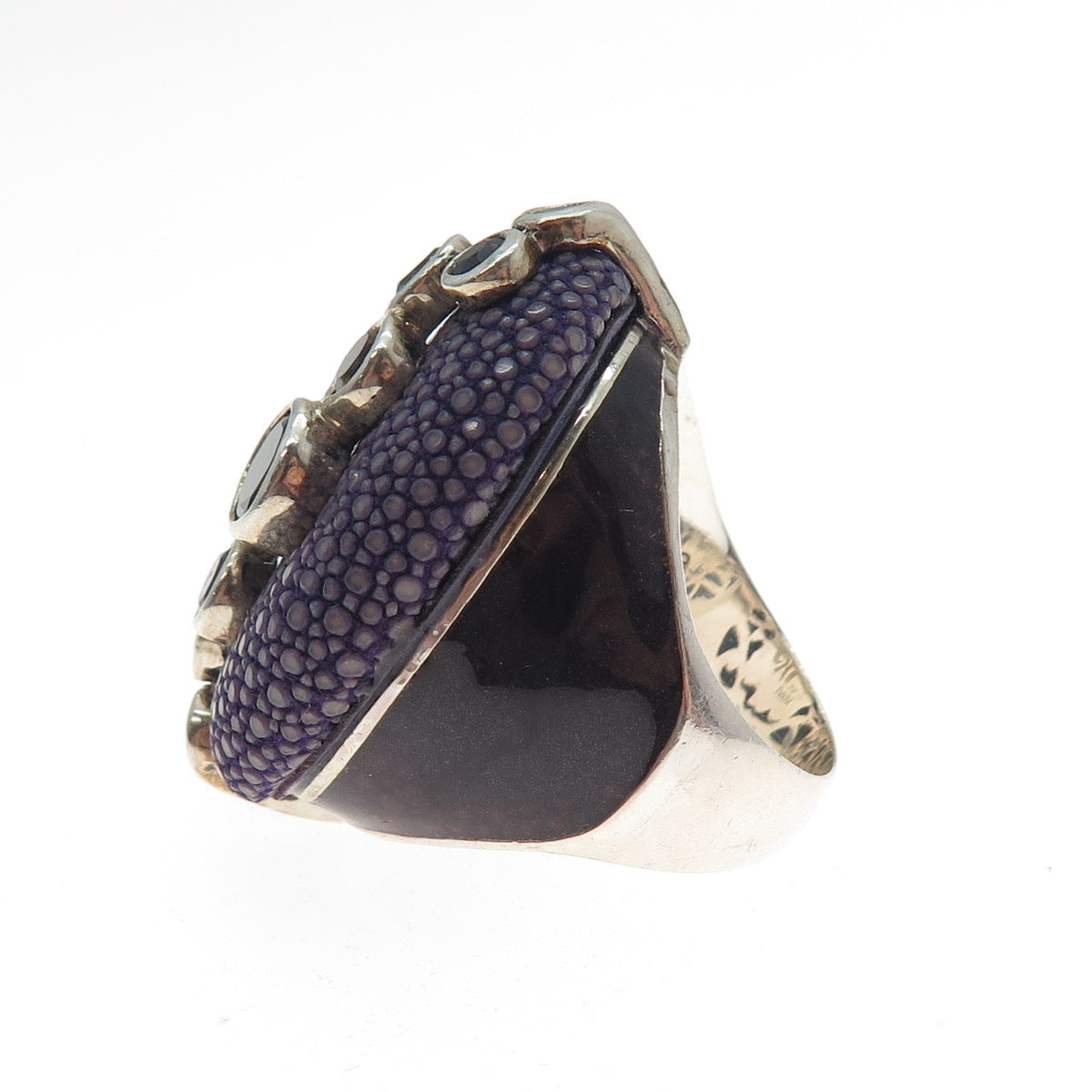 CHI by FALCHI Sterling Enamel Topaz Amethyst Garnet Citrine Peridot Ring Size 7