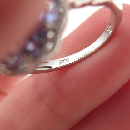 Chuck Clemency 925 Sterling Silver Real Turquoise & Tanzanite Ring Size 8