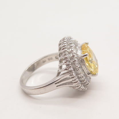 925 Sterling Silver Multi-Color C Z Ring Size 8