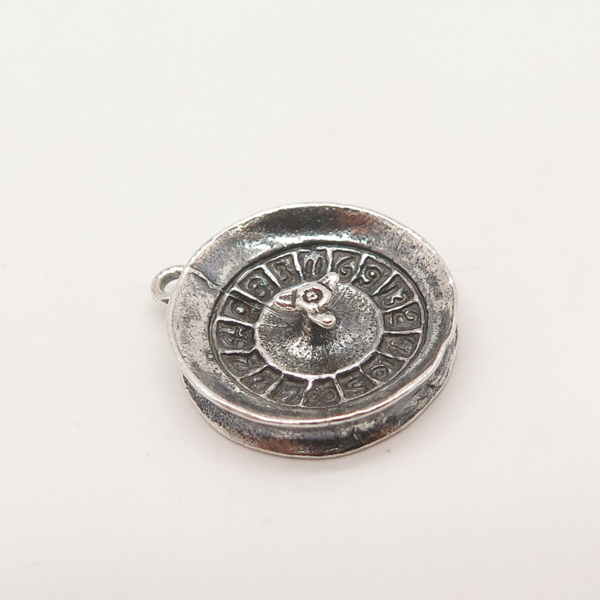 925 Sterling Silver Vintage Pacific Jewelry Roulette Good Luck Charm Pendant
