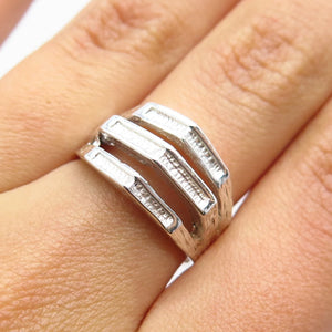 925 Sterling Silver Vintage Dublin The Jewellery House Modernist Ring Size 6.5