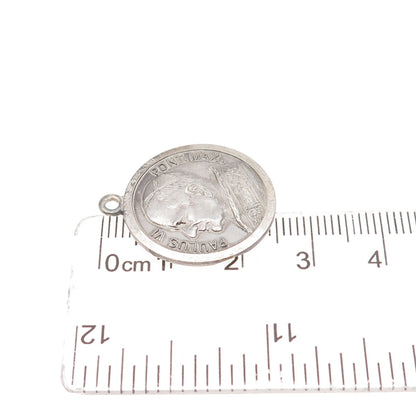 800 Silver Vintage Rome Italy Pope Paul VI St. Peter's Basilica Charm Pendant