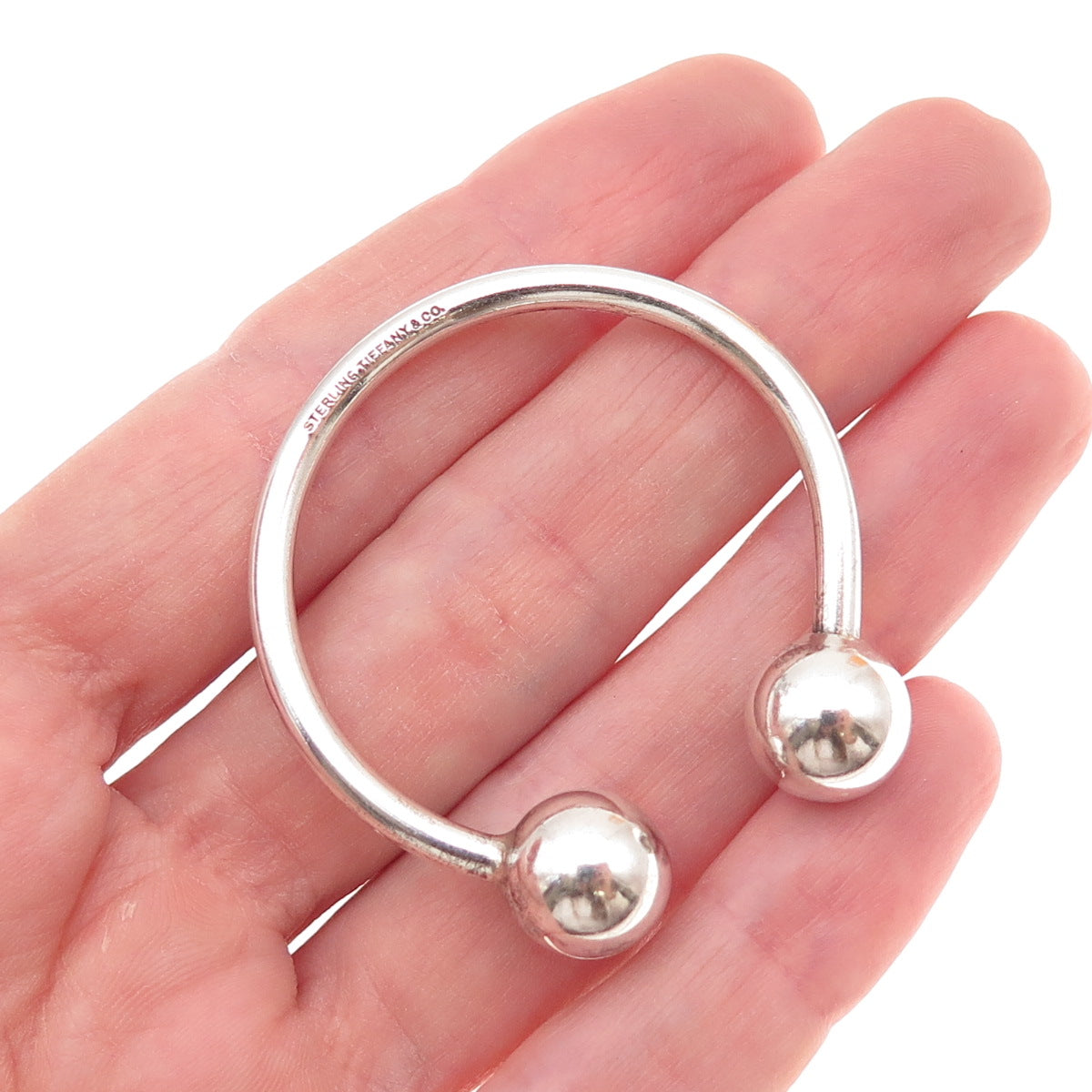 Tiffany & Co. 925 Sterling Silver Vintage Screw-Off Ball Key Ring Holder
