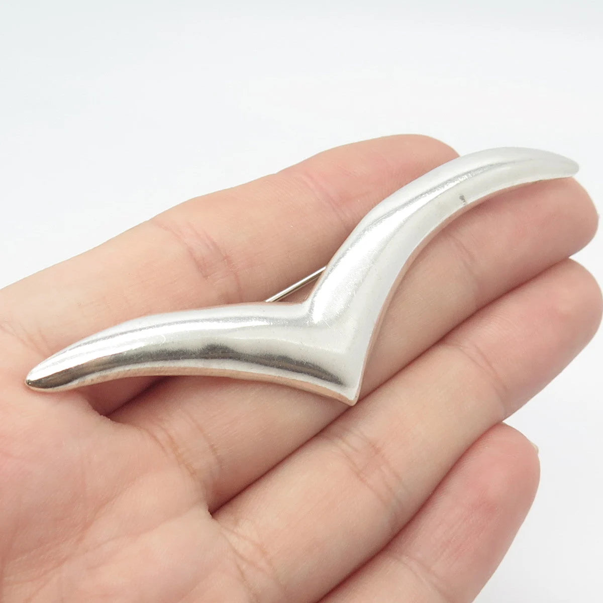 925 Sterling Silver Vintage Mexico Check Mark Pin Brooch