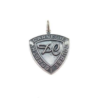 KINNEY 925 Sterling Silver Vintage Dorothy Carnegie Course Award Charm Pendant
