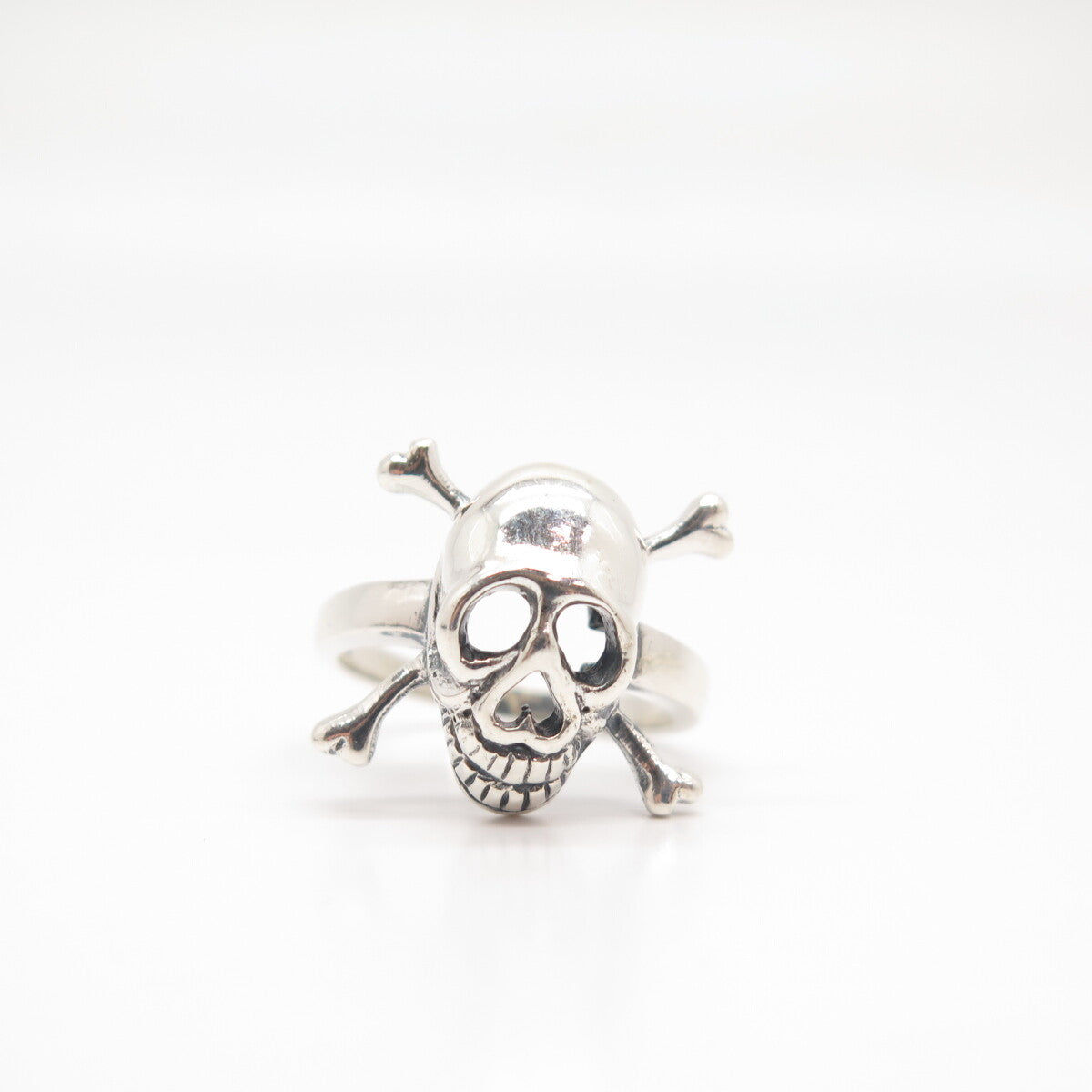 925 Sterling Silver Skull Biker Men's Ring Size 10