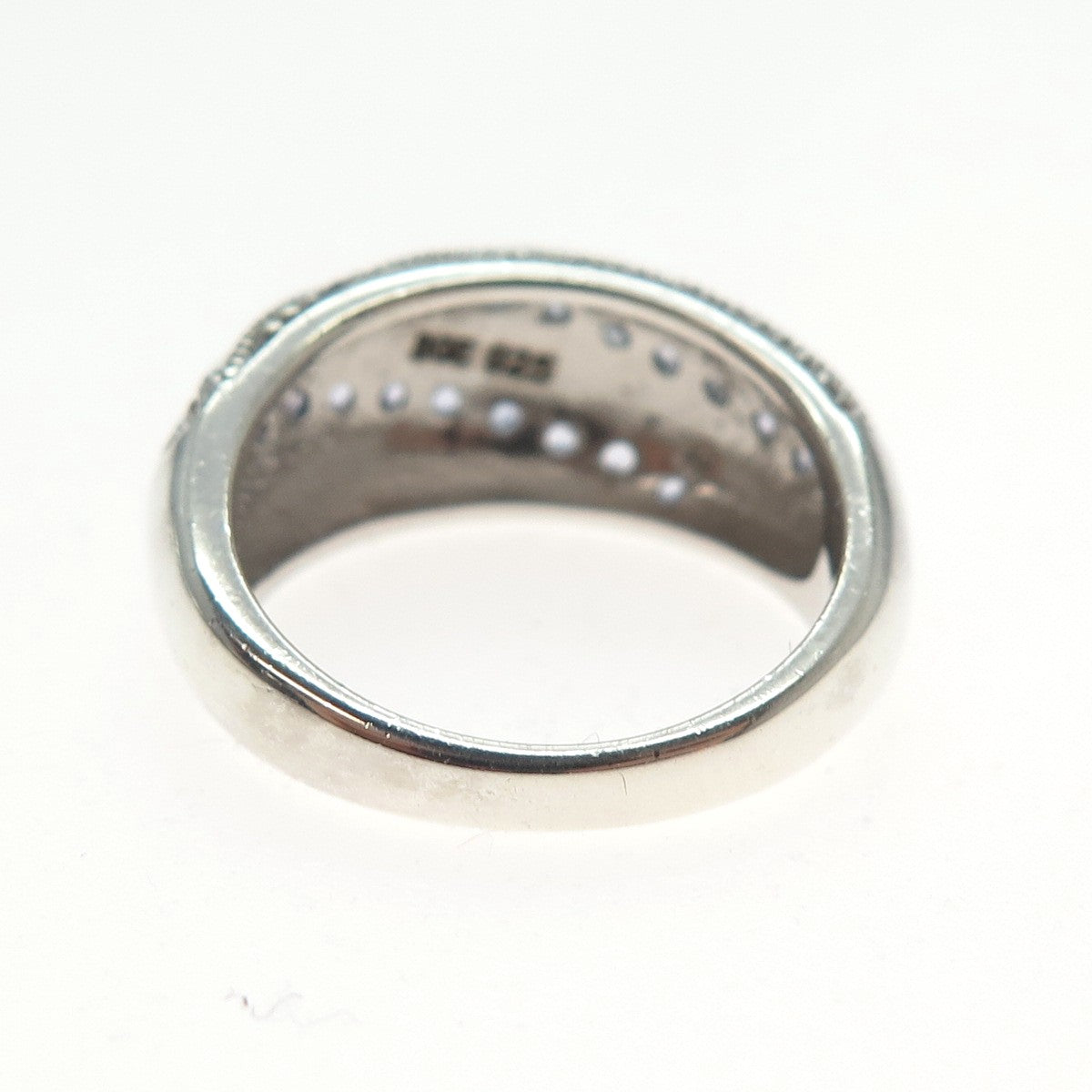 BGE BRADFORD 925 Sterling Silver Round-Cut C Z Sparkle Ring Size 7.25