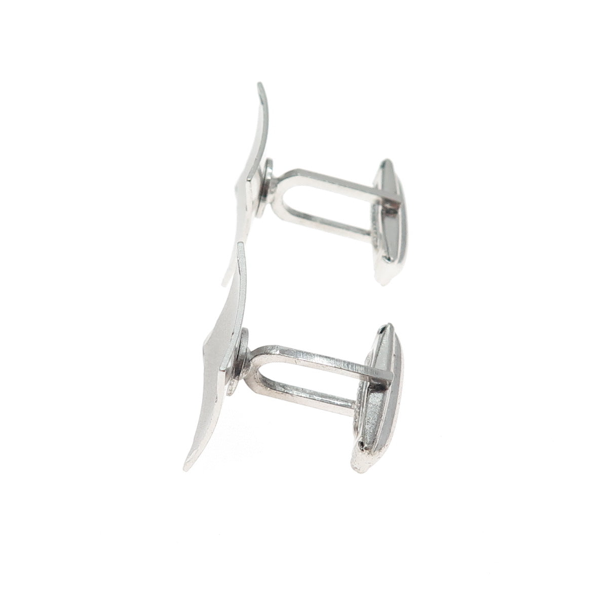 925 Sterling Silver Vintage Engraved Modernist Cufflinks