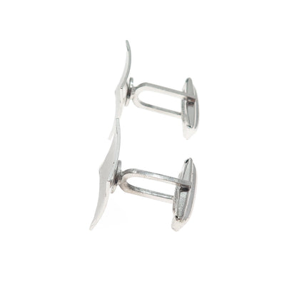 925 Sterling Silver Vintage Engraved Modernist Cufflinks