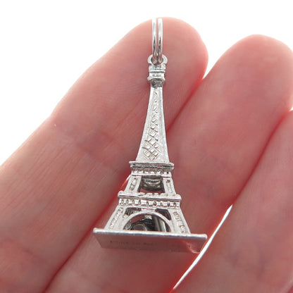 WELLS 925 Sterling Silver Vintage 1965 Eiffel Tower 3D Pendant