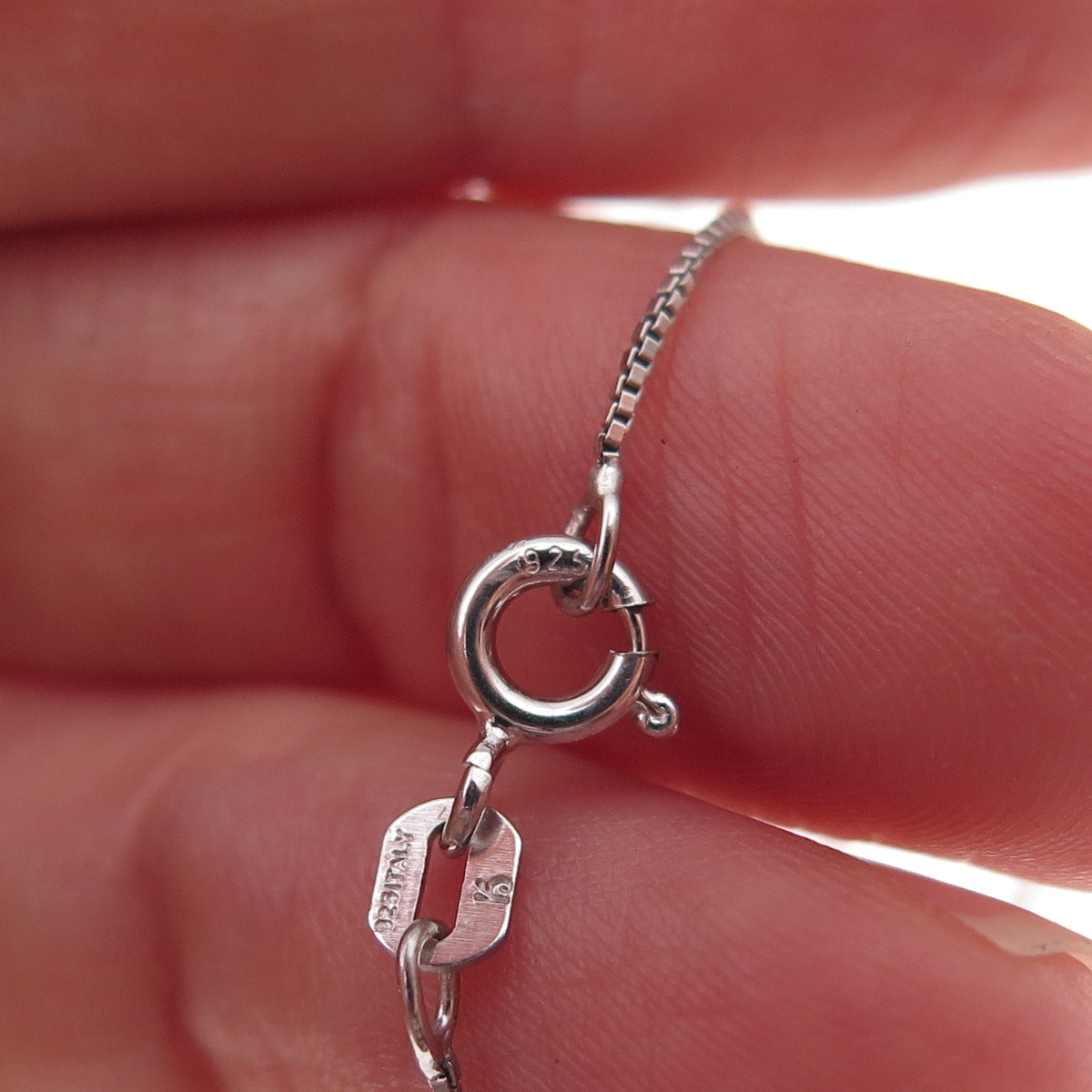 925 Sterling Silver Real Amethyst & White Topaz Heart Box Chain Necklace 18"