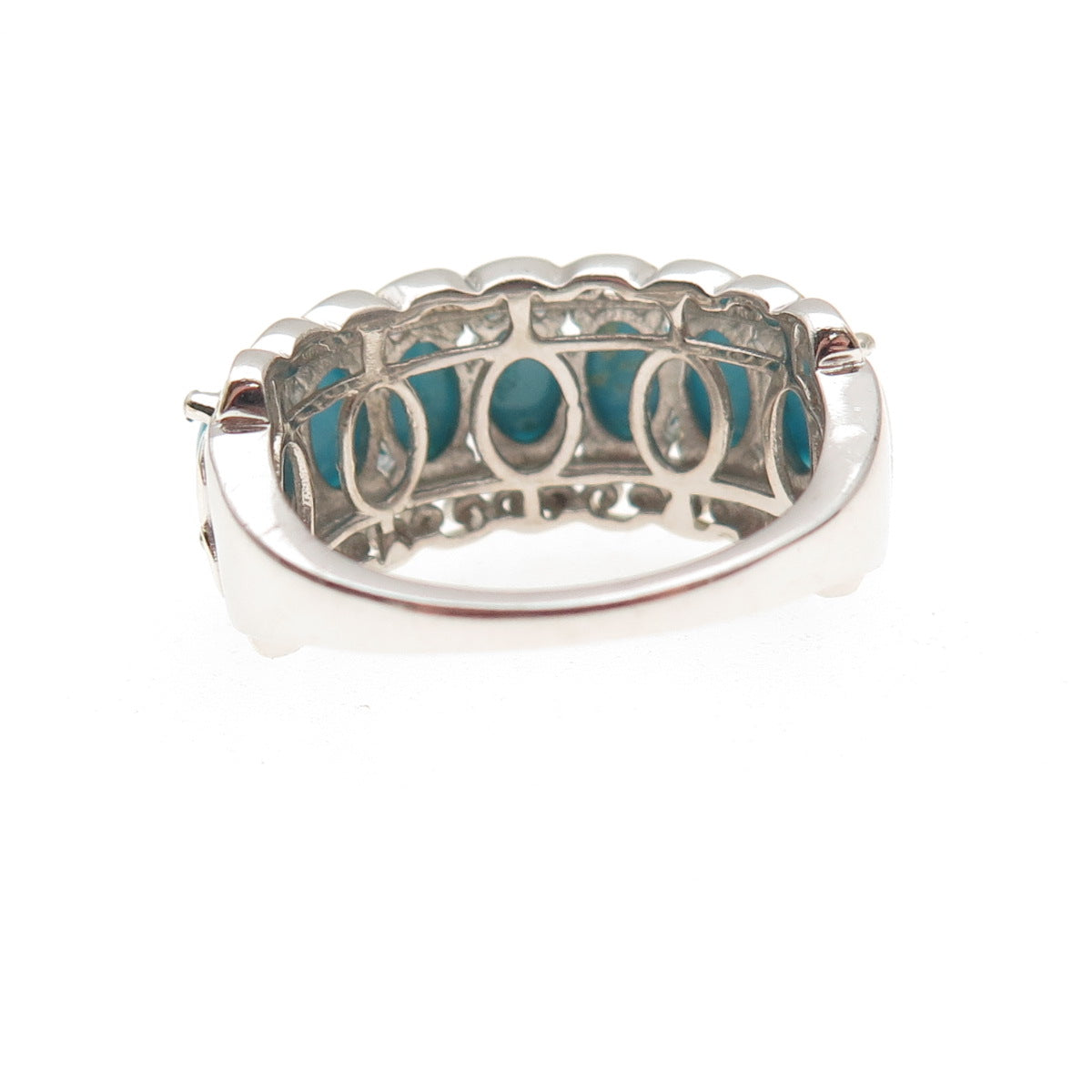 Chuck Clemency 925 Sterling 2-Tone Real Sleeping Beauty Turquoise Ring Size 8.25