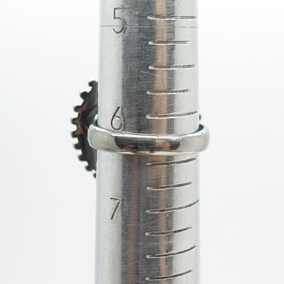 DSMK 925 Sterling Silver Sleeping Beauty Turquoise Beaded Oxidized Ring Size 6.5