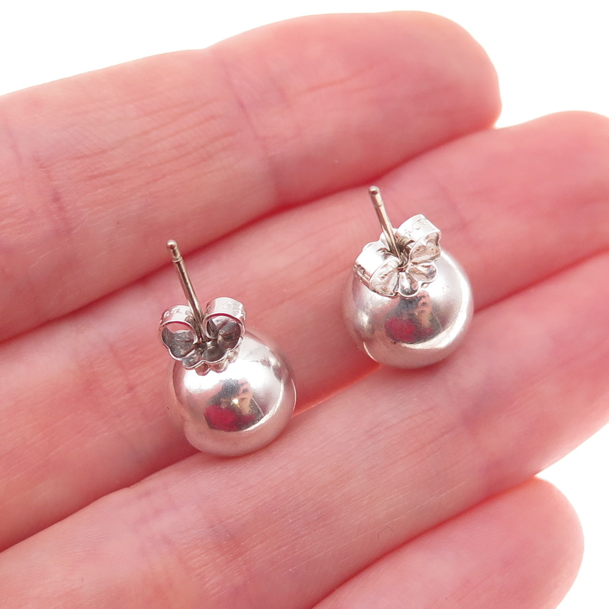 Tiffany & Co. 925 Sterling Silver Vintage HardWear 10mm Ball Stud Earrings