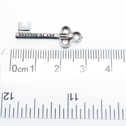 GRIFFITH & SONS CO. 925 Sterling Silver Vintage Key To Success Charm Pendant